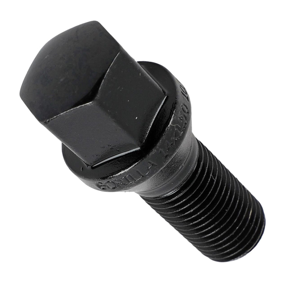 CONE SEAT LUG BOLTS 14MM X 1.50 BLACK CHROME