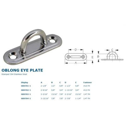 STAINLESS OBLONG EYE PLATE 3-1 /8