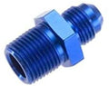 06 STRAIGHT MALE ADAPTER TO 04 (1/4) NPT MALE BLUE