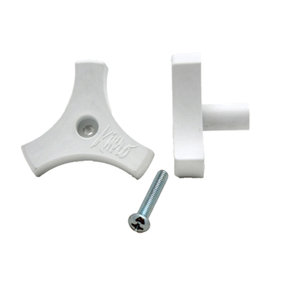 WINDOW KNOB LONG 2 W/SCREW WHITE 1/CTN