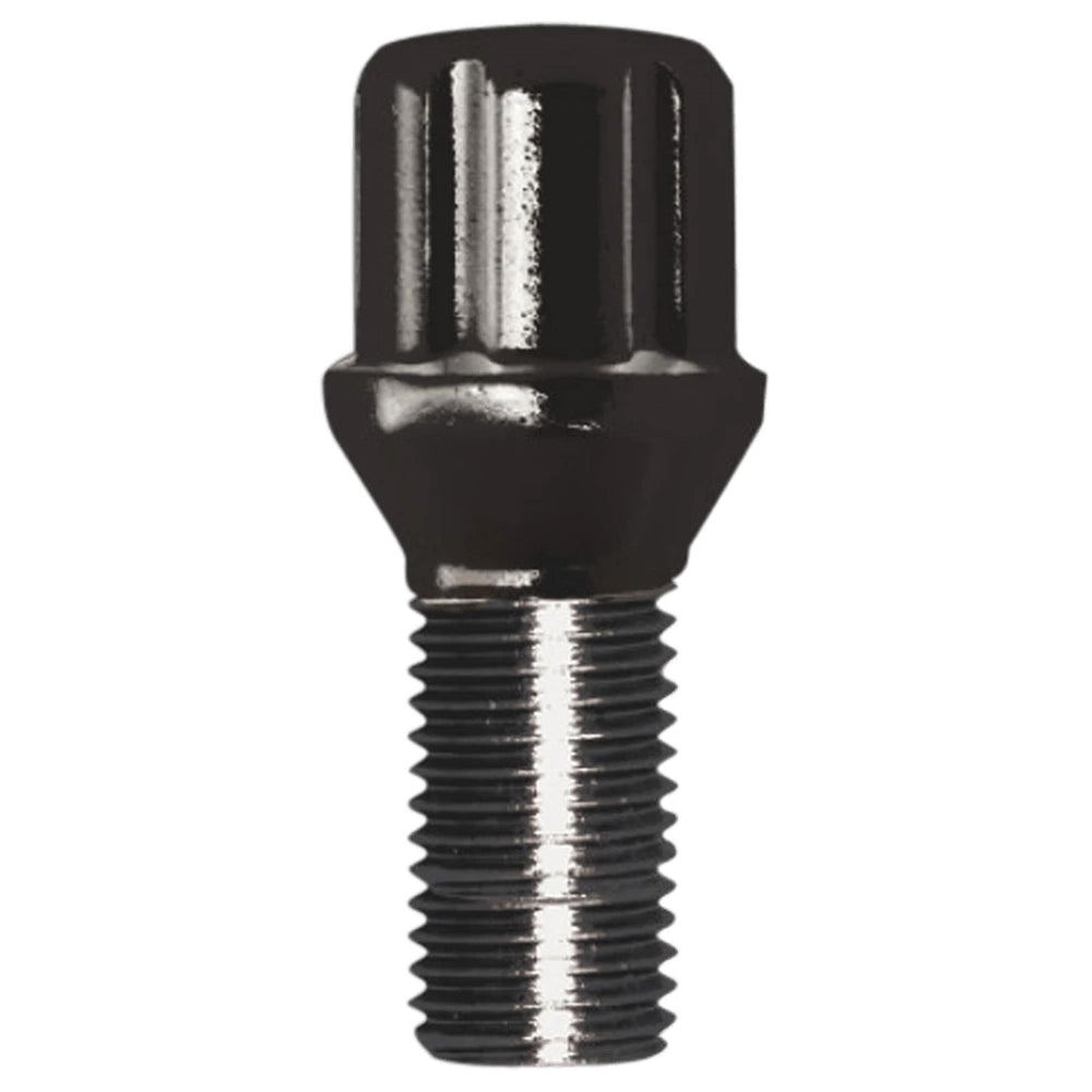 SMALL DIAMETER BOLT BLACK CHROME 12MM X 1.25 THREAD 22MM THREADED LENGTH