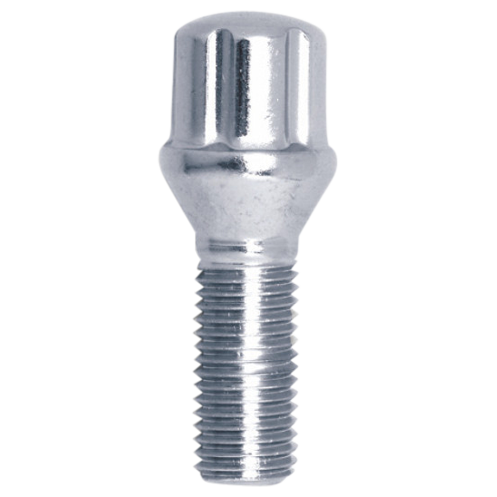 SMALL DIAMETER LUG BOLTS CHROME 14MM X 1.50 THREAD LENGTH: 1.18/30MM