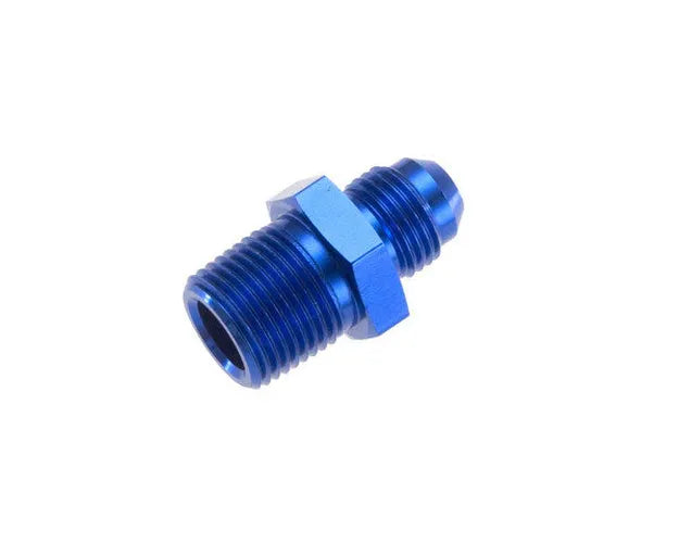 04 STRAIGHT MALE ADAPTER TO 06 (3/8) NPT MALE BLUE