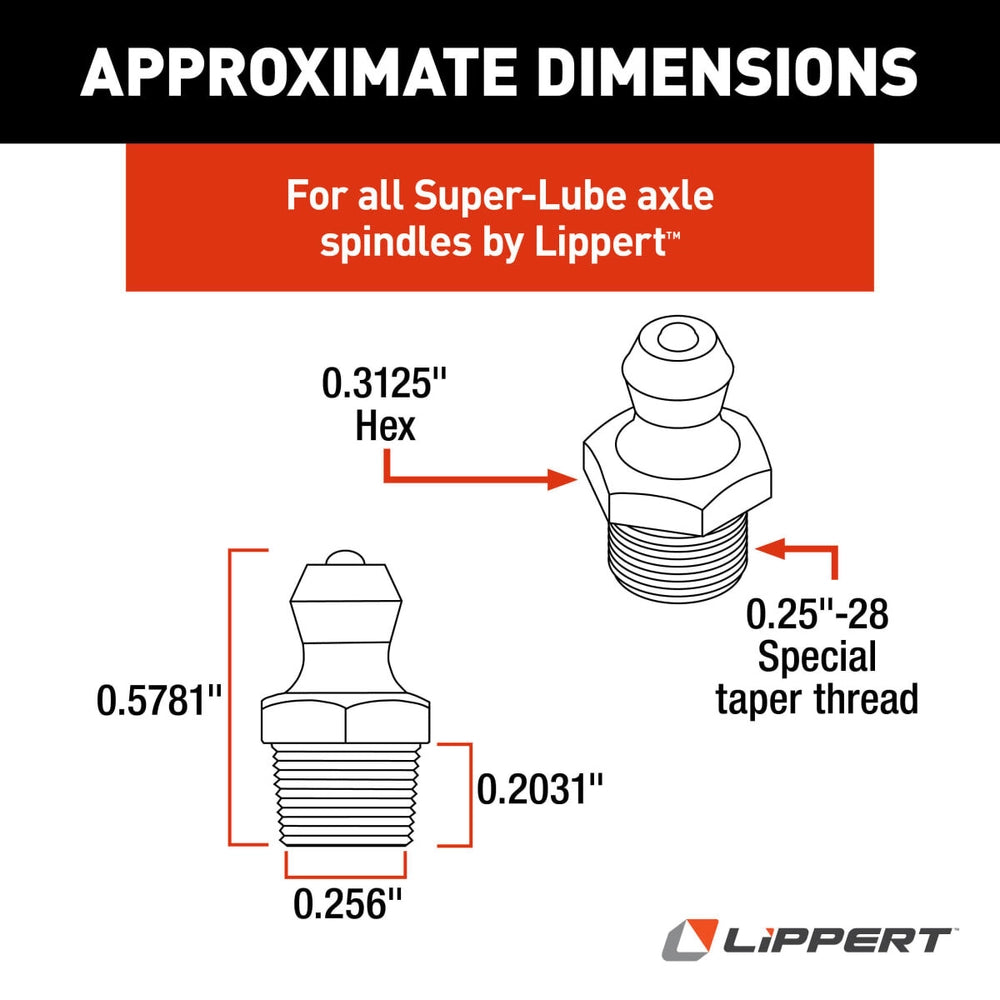 LIPPERT GREASE ZERK FOR WET BOLT EQ