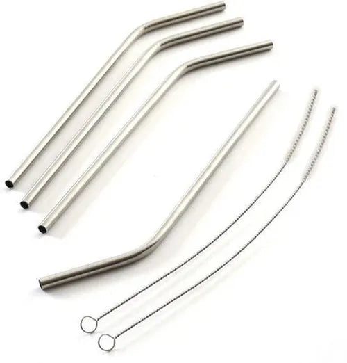S/S STRAWS, SET OF 4 W/BRUSH