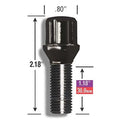 SPLINE LUG BOLT 14-1.50 30MM BLK BU