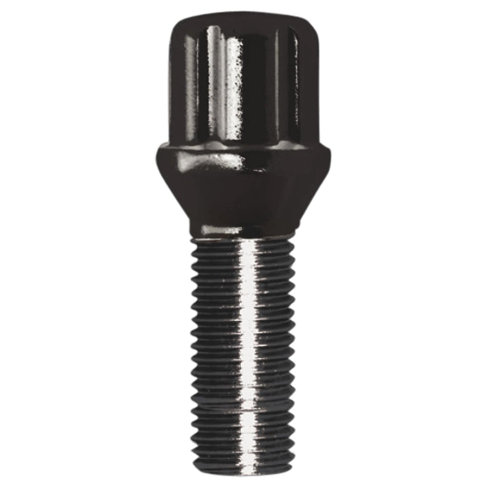 SPLINE LUG BOLT 14-1.50 30MM BLK BU