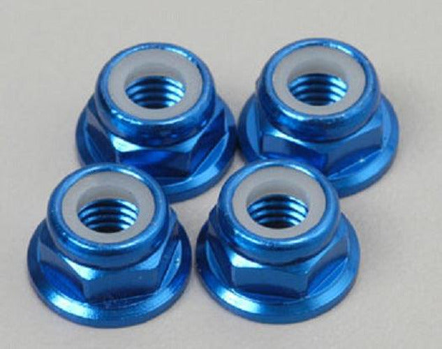 NUTS 5MM FLANGED ALUMINUM BLU