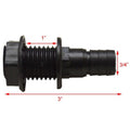 3/4IN STRAIGHT BARBED EXTRA LONG THRUHULL BLACK