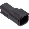 NAMZ Deutsch DTM 2-Position Receptacle w/2 Stamped Terminals & Wedgelock - Black (HD 74102-98BK)