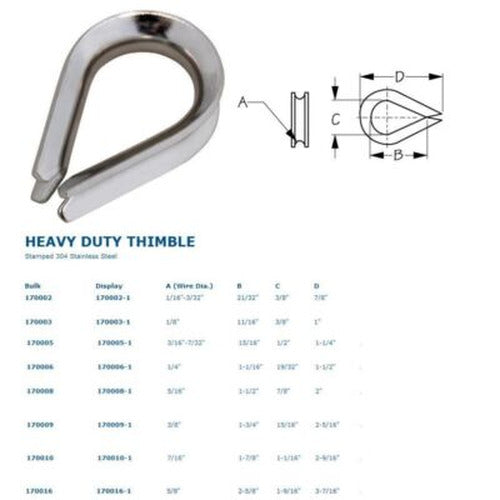 STAINLESS HEAVY DUTY THIMBLE - 5/16