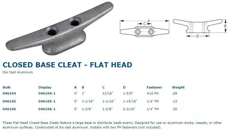 ALUMINUM CLEAT COUNTERSUNK 4