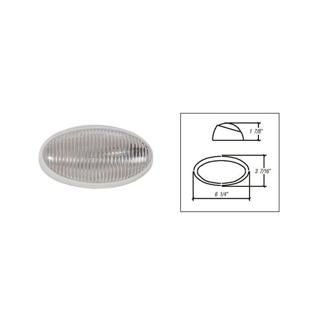 PORCH LIGHT OVAL W/SWITCH; CLEAR