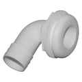 1 1/8IN 90 DEGREE BARBED SHORT STUBBY THRUHULL WHITE
