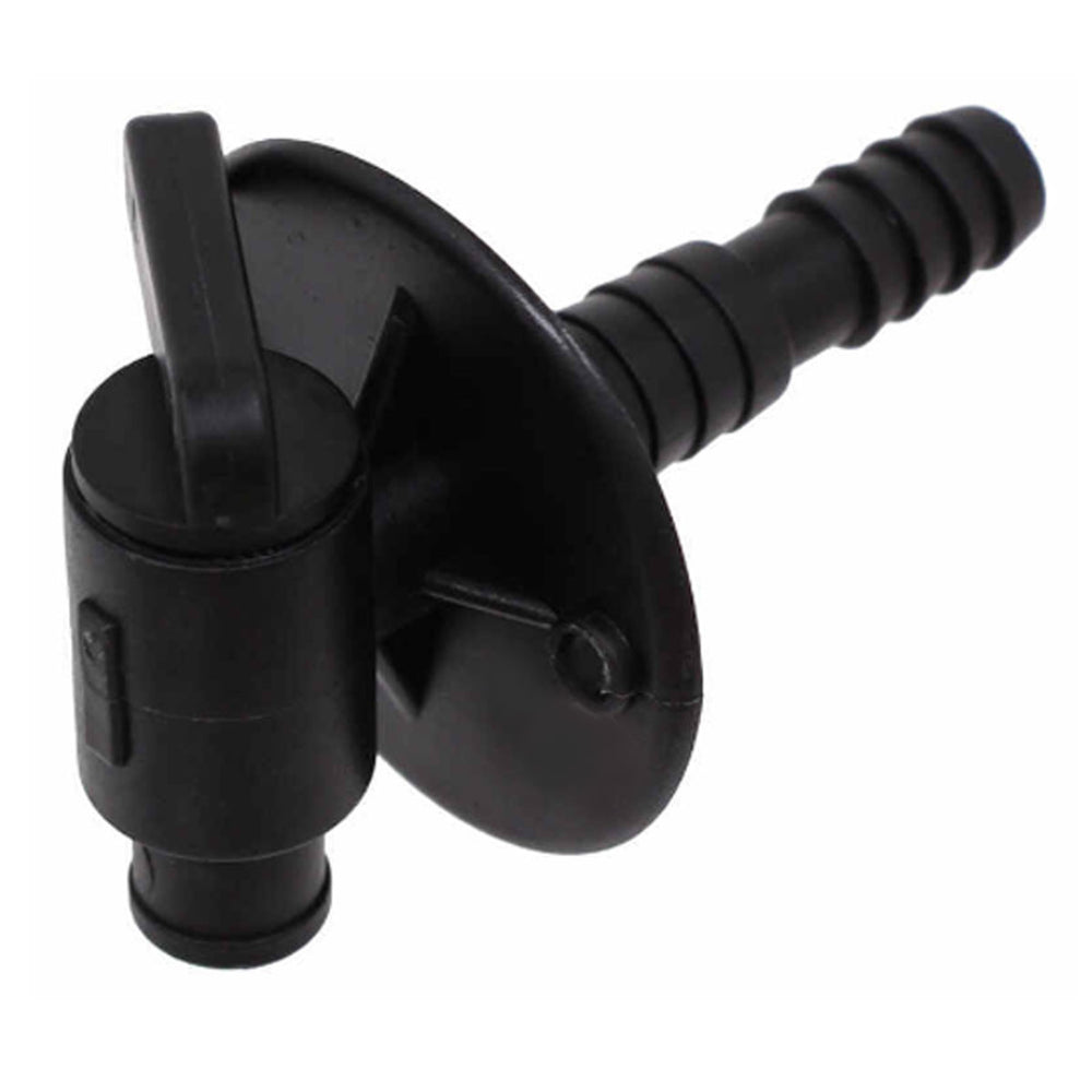 UNIVERSAL DRAIN VALVE 3/8IN OR 1/2IN BARB W/ FLANGE BULK