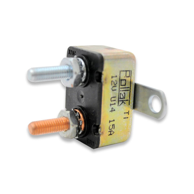 METAL SINGLE POLE THERM TYPE BREAKER 15 AMP/CYCLING AUTO RESET W/MTG BRKT PKG