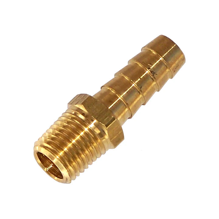 ~(0.1 lbs. 8X5X1)~ Barbed Fitting - 1/4 M NPT to 1/2 O.D. tubing