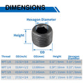 1/8in Allen Head Pipe Plug (2pk) Black