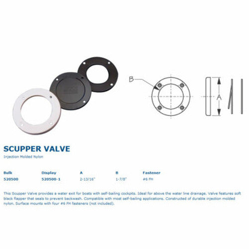 NYLON SCUPPER VALVE 1-1/2