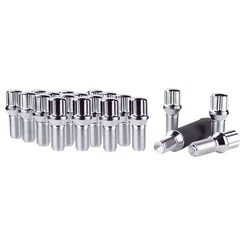 SMALL DIAMETER LUG BOLTS CHROME 14MM X 1.25 THREAD LENGTH: 1.1/28MM