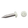 PAN HEAD SQUARE RECESS SCREW 8 X 11/4 WHITE (50/CTN)