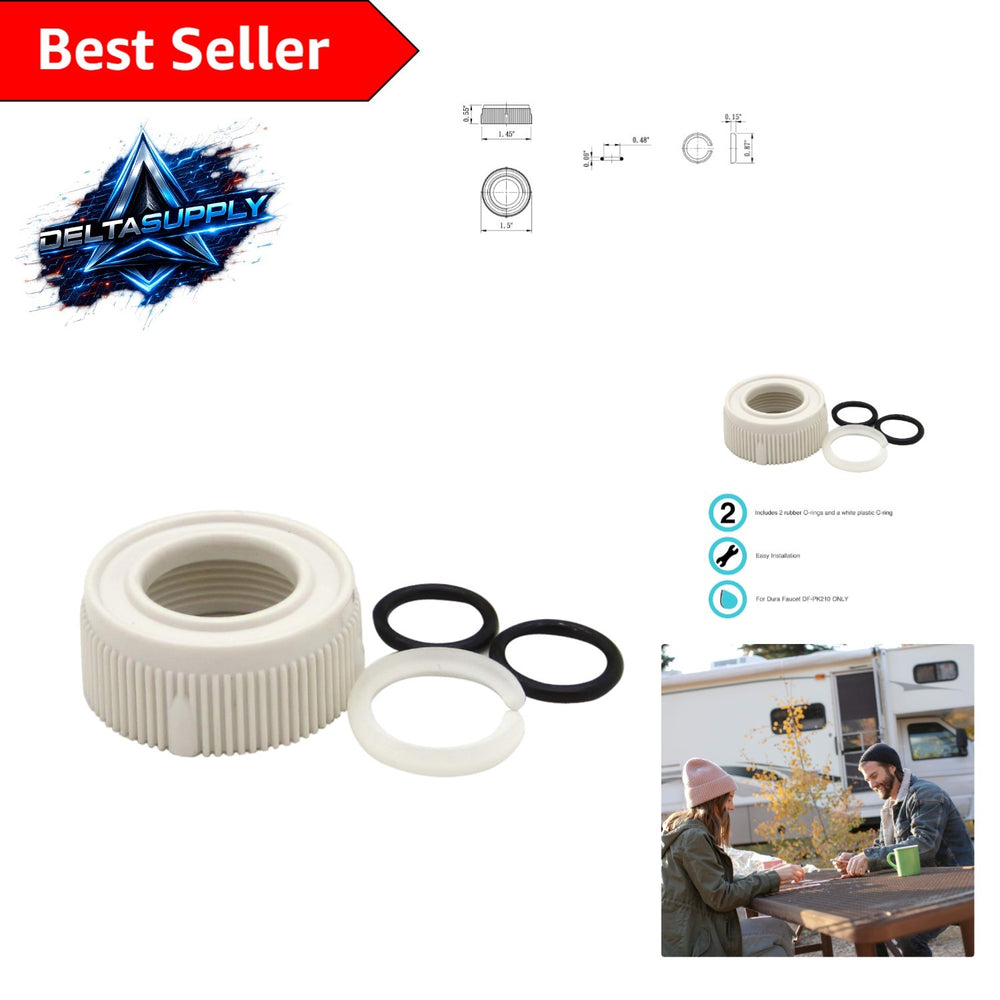 SPOUT NUT AND RINGS REPLACEMENT KIT WHITE