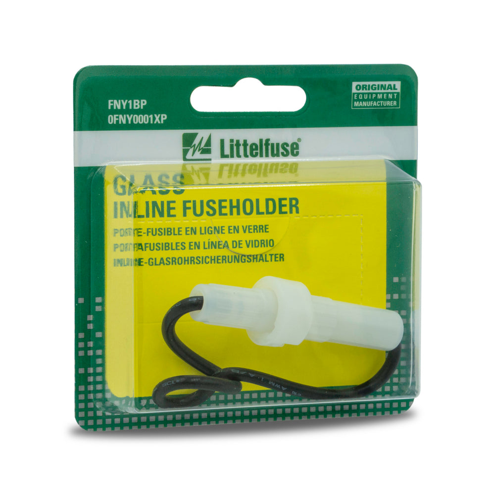 HOLDER - GLASS INLINE BLACK 14AWG 2