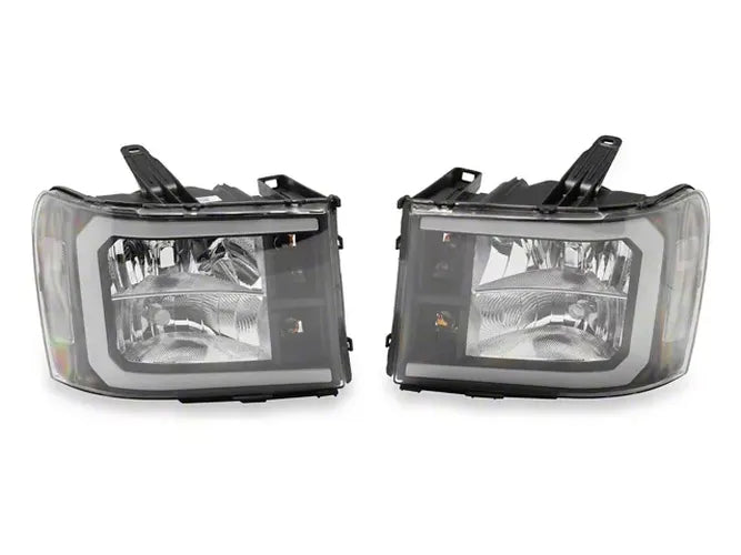 Raxiom 07-14 Chevrolet Sierra 1500/2500 HD/3500 HD LED Bar Headlight- Chrome Housing- Clear Lens