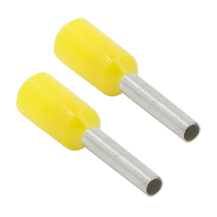 YELLOW 18 GA FERRULES - PACKAGE OF 100
