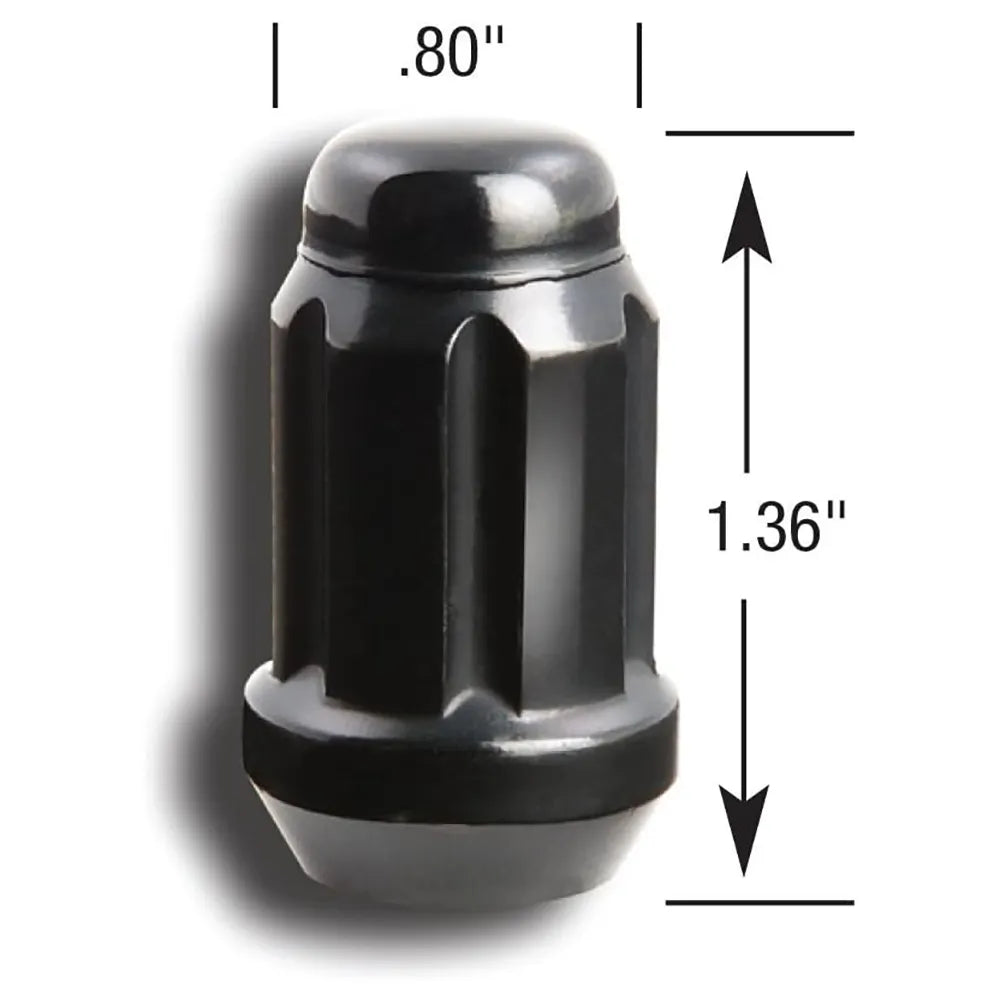 SMALL DIAMETER COLOR LUG NUTS BULK 1/2 ACORN BLACK