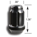 SMALL DIAMETER COLOR LUG NUTS BULK 1/2 ACORN BLACK