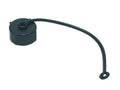 HOSE CAP 3/4IN WITH STRAP BLACK BULK