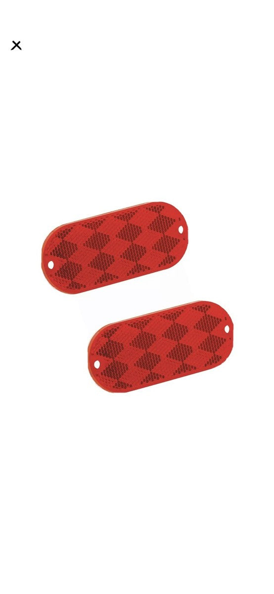REFLECTOR OBLONG RED WITH MOUNTING