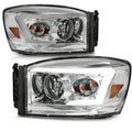 Raxiom 06-09 Dodge RAM 1500/2500/3500 Axial Series LED DRL Proj Headlights- Chrome- Clear Lens
