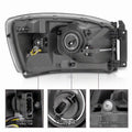 Raxiom 06-09 Dodge RAM 1500/2500/3500 Axial Series LED DRL Proj Headlights- Chrome- Clear Lens