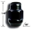 ACORN BULGE BLACK CHROME (3/4 HEX 12MM X 1.25