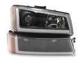 Raxiom 03-06 Chevrolet Silverado 1500 LED LightBar OE Proj Headlights/Bumper Lights- Black - Clear