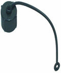 HOSE CAP 3/4IN WITH STRAP BLACK CARDED