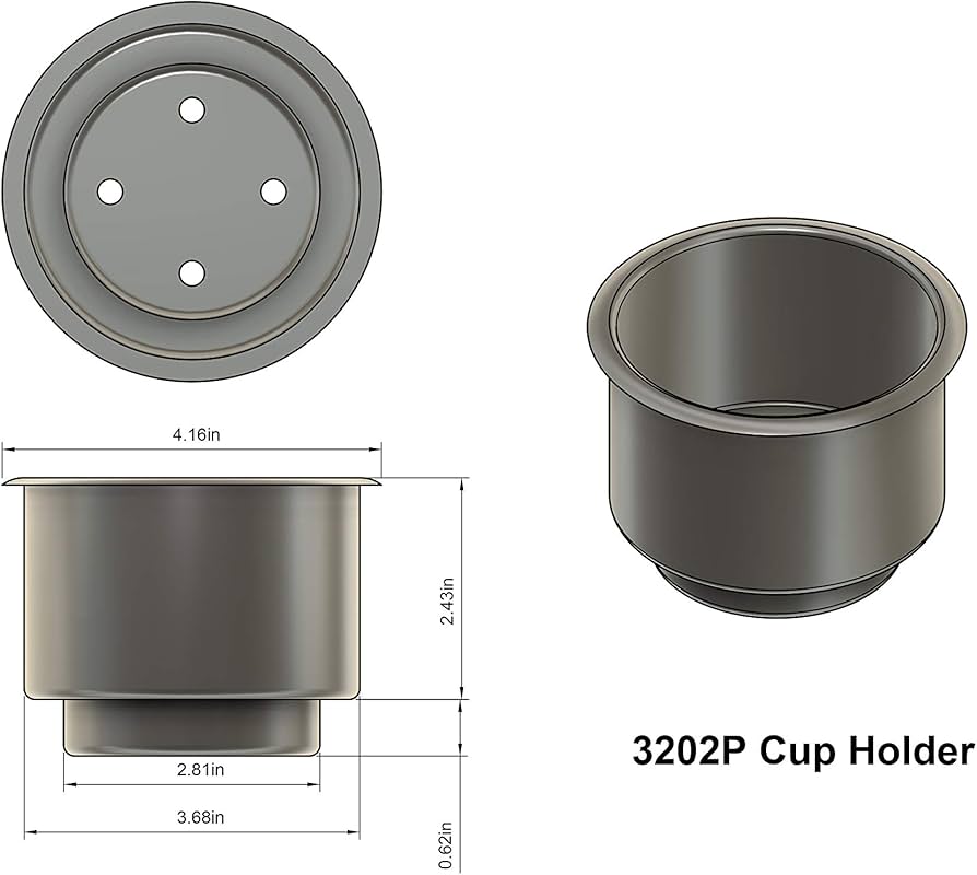 CUPHOLDER TWO TIER 3' BLACK; PLY