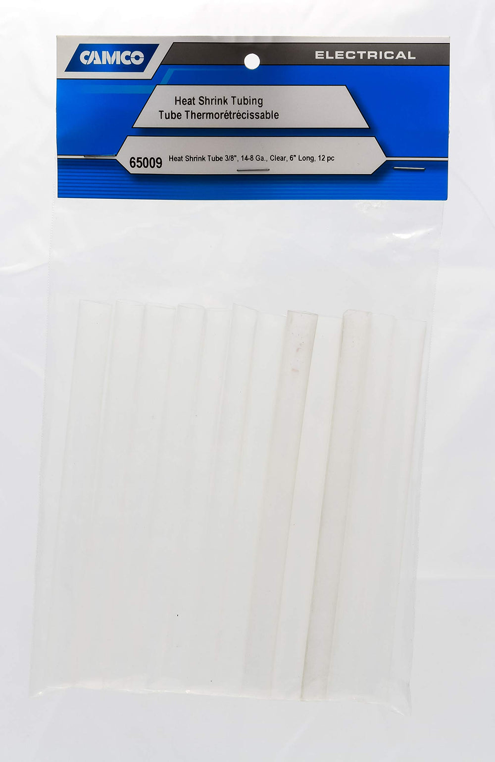 HEATSHRINKTUBE 3/8IN 148 GA CLEAR 6INL 12PC HEADER BAG