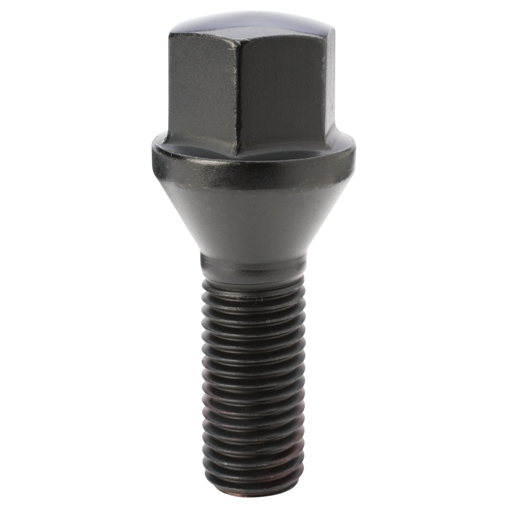 BOLT CONE 17MM 12-1.50 BLK 28MM BUL