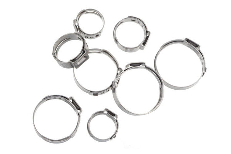 08 STAINLESS STEEL PUSH LOCK HOSE CLAMP 2PCS/PKG