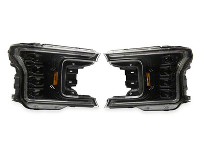 Raxiom 18-20 Ford F-150 CXR Series LED Headlights with Amber DRL- Black Housing- Clear Lens