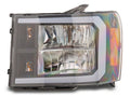 Raxiom 07-13 Chevrolet Sierra 1500 Axial Series Headlights/Seq LED Bar- Black- Clear Lens