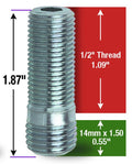 WHEEL STUDS BULK 14MM X 1.50 + 1/2 (DUAL THREAD)