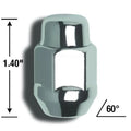 100 Lugnuts 1/2 Acorn Bulge 13/16 Hex