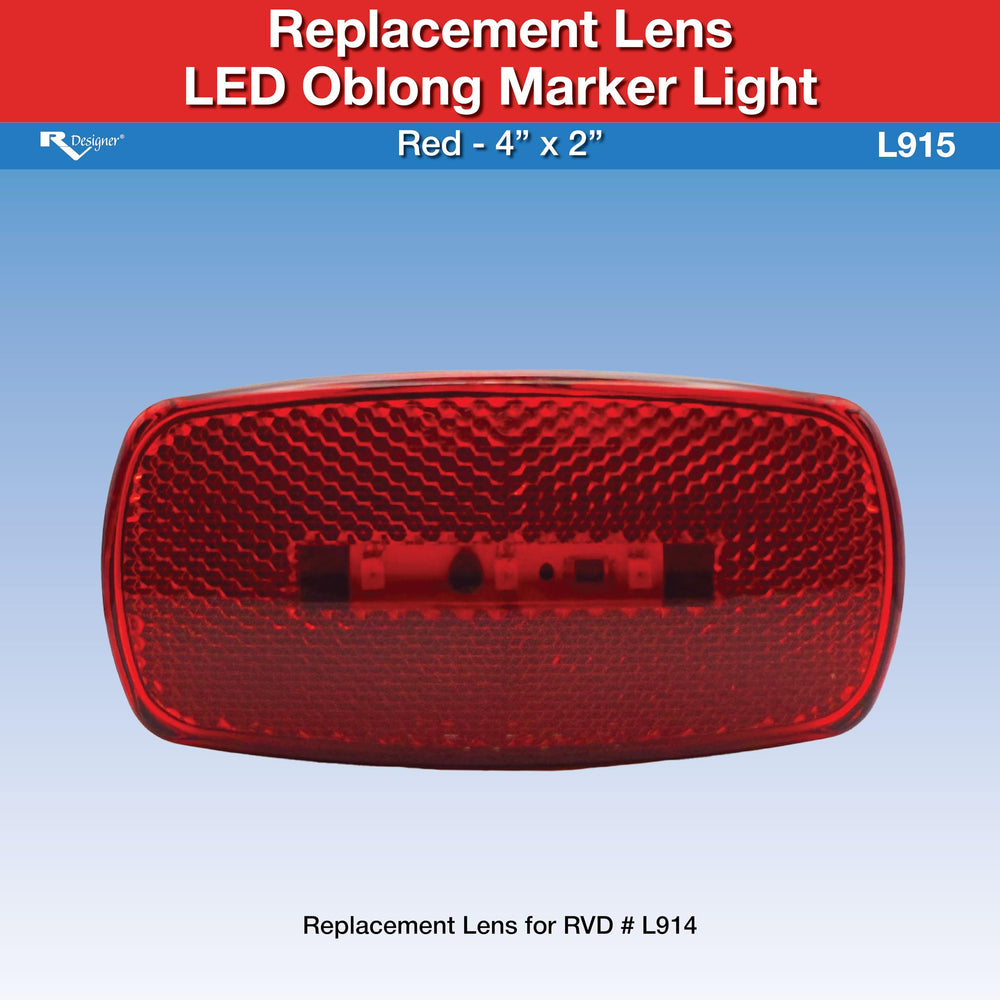 REPLACEMENT LENS FOR RED OBLONG LED MARKER LIGHT
