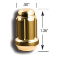 SMALL DIAMETER COLOR LUG NUTS BULK 12MM X 1.50 ACORN GOLD