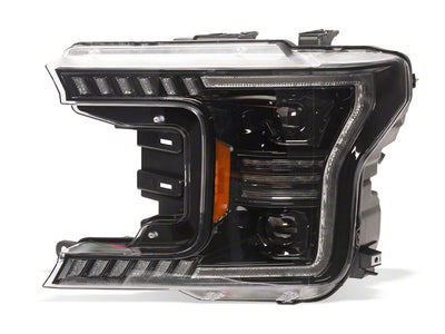 Raxiom 18-20 Ford F-150 LED Halo Surround Headlights with White DRL- Black Housing- Clear Lens