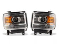 Raxiom 14-19 Chevrolet Sierra 1500/2500HD/3500HD LED DRL Bar Factory Hlights- Chrome - Clear Lens